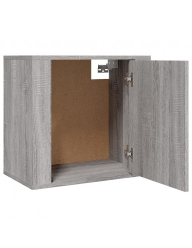 Comodino a Muro Grigio Sonoma 50x30x47 cm