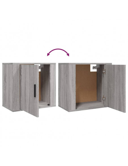 Comodini a Muro 2 pz Grigio Sonoma 50x30x47 cm