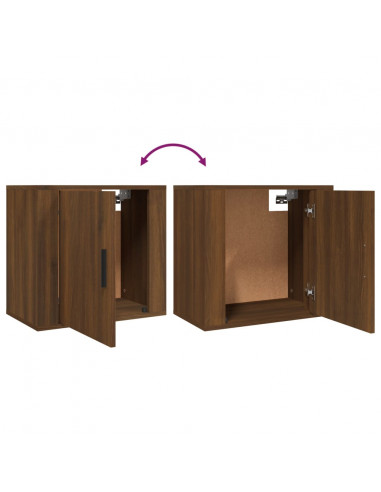 Comodini a Muro 2 pz Rovere Marrone 50x30x47 cm