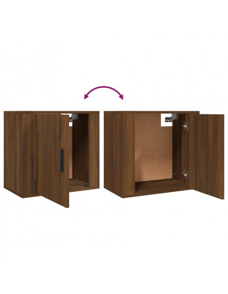 Comodini a Muro 2 pz Rovere Marrone 50x30x47 cm