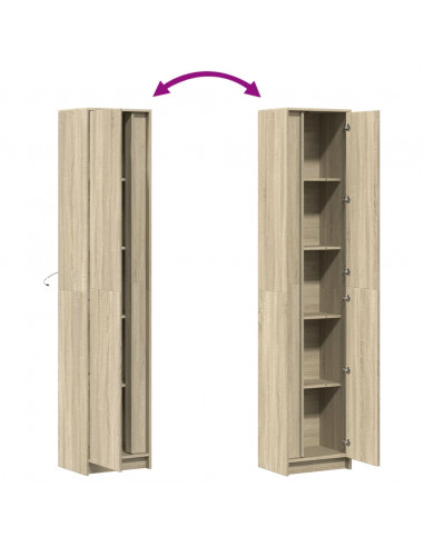 Credenza con LED Rovere Sonoma 41,5x32,5x200 cm in Truciolato