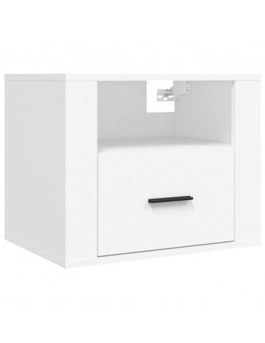 Comodino a Muro Bianco 50x36x40 cm