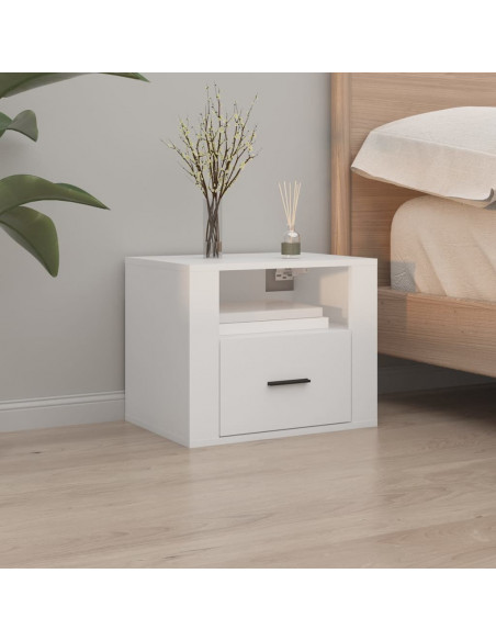 Comodini a Muro 2 pz Bianchi 50x36x40 cm