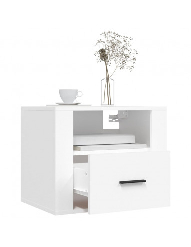 Comodini a Muro 2 pz Bianchi 50x36x40 cm