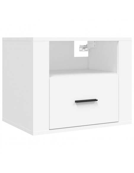 Comodini a Muro 2 pz Bianchi 50x36x40 cm