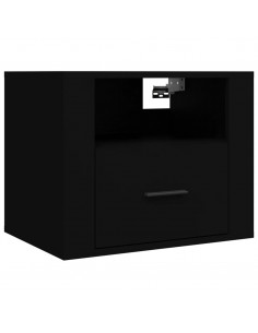 Comodino a Muro Nero 50x36x40 cm 2