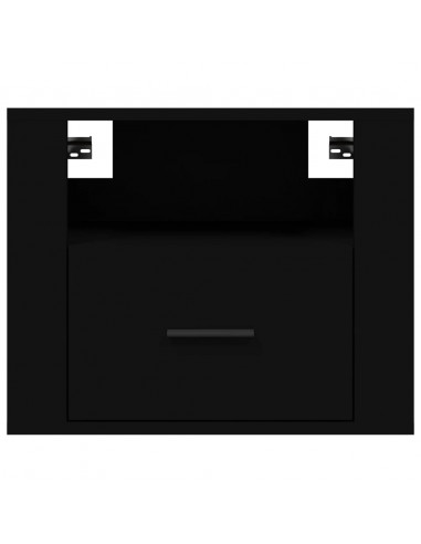 Comodino a Muro Nero 50x36x40 cm