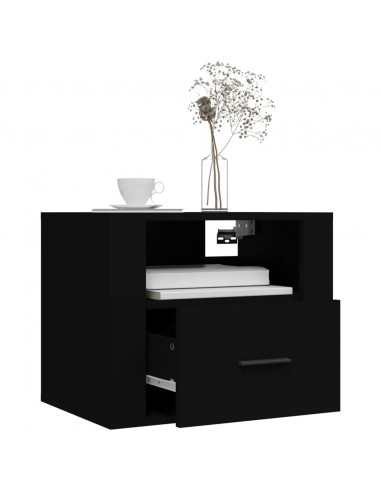 Comodini a Muro 2 pz Nero 50x36x40 cm