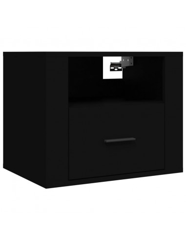 Comodini a Muro 2 pz Nero 50x36x40 cm