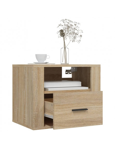 Comodini a Muro 2 pz Rovere Sonoma 50x36x40 cm