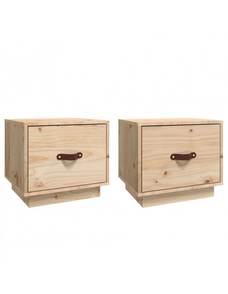 Comodini 2 pz 40x34x35 cm in Legno Massello di Pino