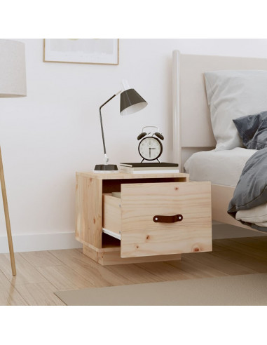 Comodini 2 pz 40x34x35 cm in Legno Massello di Pino