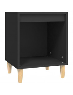 Comodino Nero 40x35x50 cm in Legno Multistrato 2