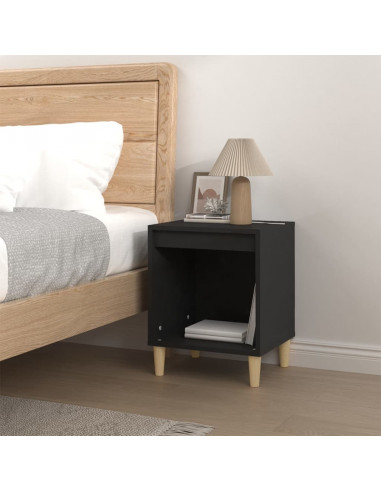 Comodino Nero 40x35x50 cm in Legno Multistrato