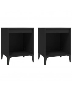 Comodini 2 pz Nero 40x35x50 cm 2