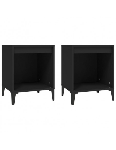 Comodini 2 pz Nero 40x35x50 cm