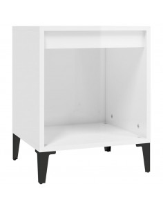 Comodino Bianco Lucido 40x35x50 cm 2