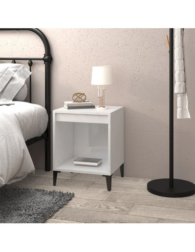 Comodino Bianco Lucido 40x35x50 cm