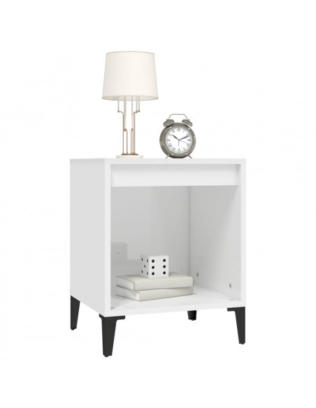 Comodino Bianco Lucido 40x35x50 cm