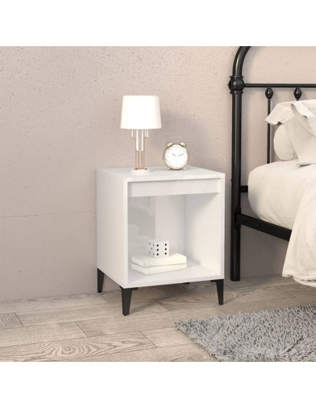 Comodini 2 pz in Bianco Lucido 40x35x50 cm