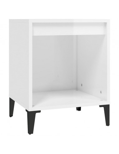 Comodini 2 pz in Bianco Lucido 40x35x50 cm