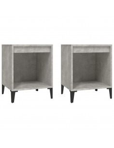 Comodini 2 pz Grigio Cemento 40x35x50 cm 2