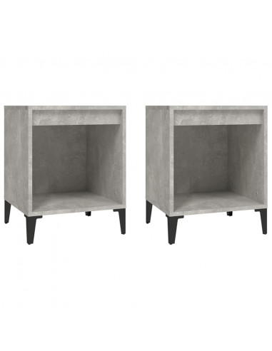 Comodini 2 pz Grigio Cemento 40x35x50 cm