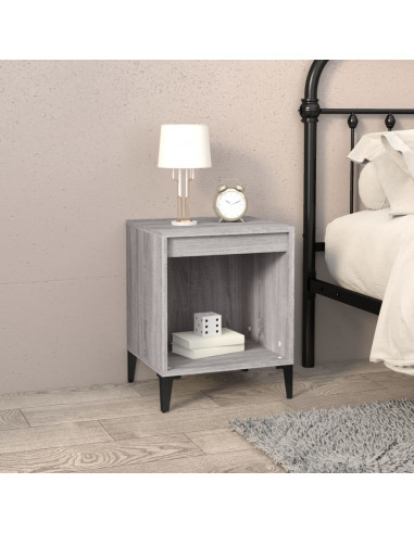 Comodino 2 pz Grigio Sonoma 40x35x50 cm