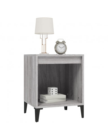 Comodino 2 pz Grigio Sonoma 40x35x50 cm