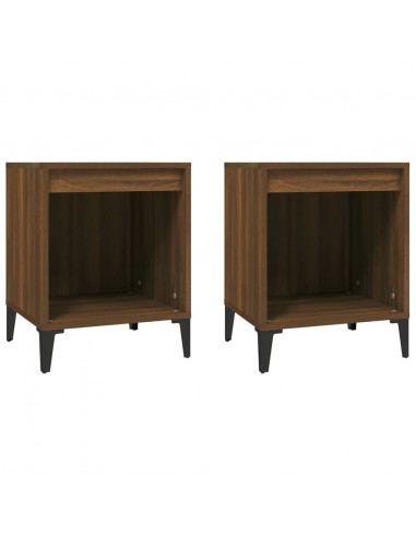 Comodini 2 pz Rovere Marrone 40x35x50 cm