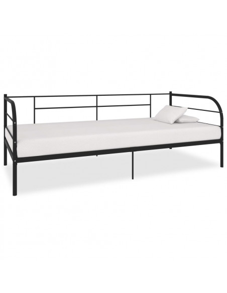 Telaio Divano Letto Nero in Metallo 90x200 cm