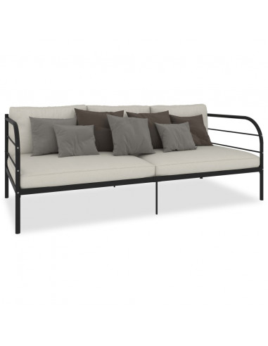 Telaio Divano Letto Nero in Metallo 90x200 cm