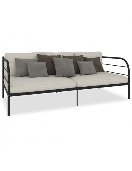 Telaio Divano Letto Nero in Metallo 90x200 cm