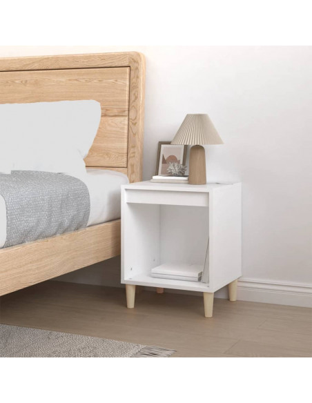 Comodino Bianco 40x35x50 cm in Legno Multistrato