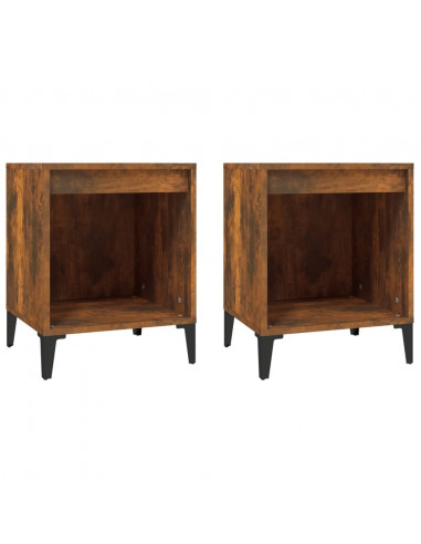 Comodini 2pz Rovere Fumo 40x35x50 cm