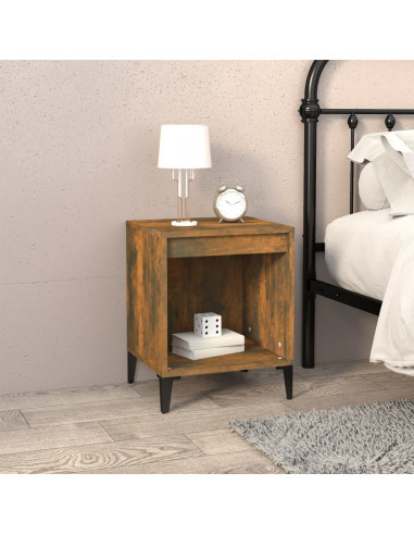 Comodini 2pz Rovere Fumo 40x35x50 cm