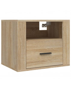 Comodino a Muro Rovere Sonoma 50x36x40 cm 2