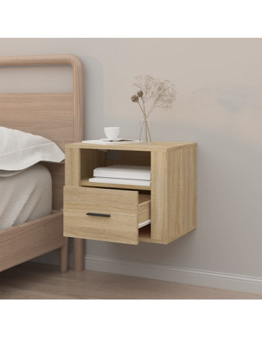 Comodino a Muro Rovere Sonoma 50x36x40 cm