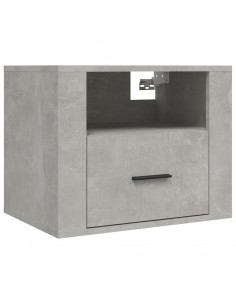 Comodino a Muro Grigio Cemento 50x36x40 cm 2