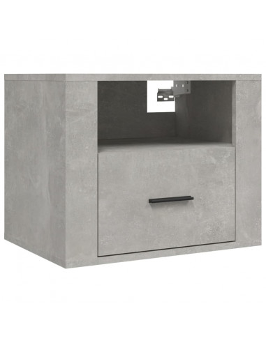 Comodino a Muro Grigio Cemento 50x36x40 cm