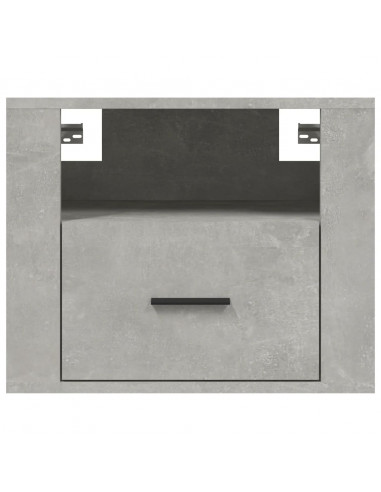 Comodino a Muro Grigio Cemento 50x36x40 cm