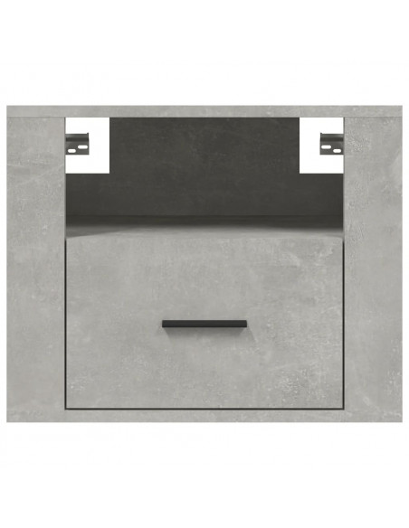 Comodino a Muro Grigio Cemento 50x36x40 cm