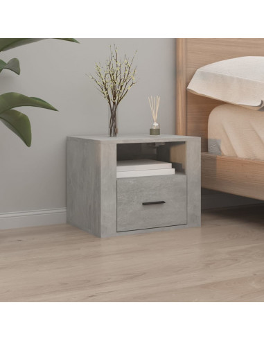 Comodini a Muro 2 pz Grigio Cemento 50x36x40 cm