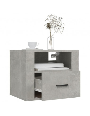 Comodini a Muro 2 pz Grigio Cemento 50x36x40 cm