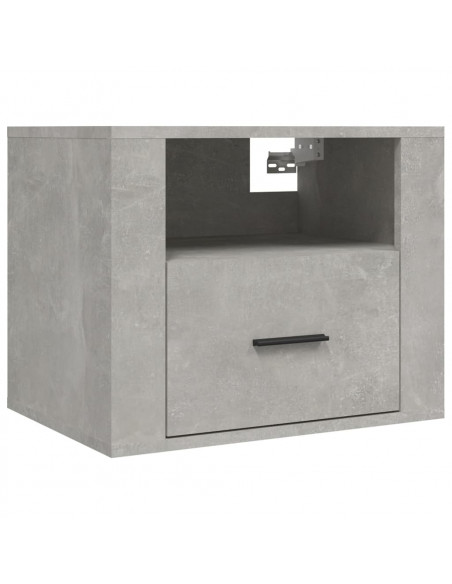 Comodini a Muro 2 pz Grigio Cemento 50x36x40 cm