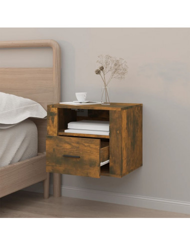Comodino a Muro Rovere Fumo 50x36x40 cm