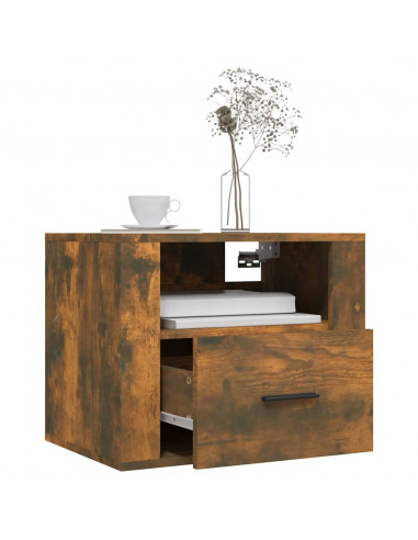 Comodino a Muro Rovere Fumo 50x36x40 cm
