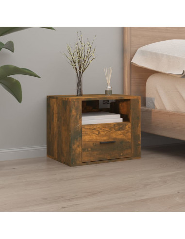 Comodini a Muro 2 pz Rovere Fumo 50x36x40 cm