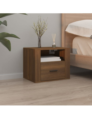 Comodini a Muro 2 pz Rovere Marrone 50x36x40 cm