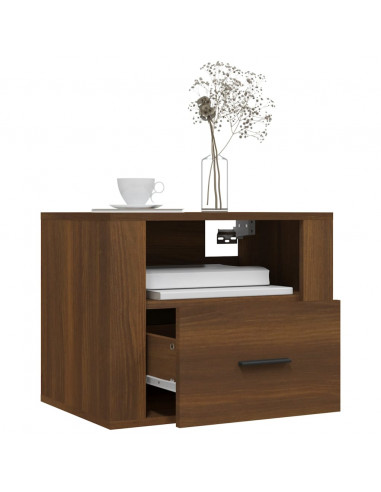 Comodini a Muro 2 pz Rovere Marrone 50x36x40 cm